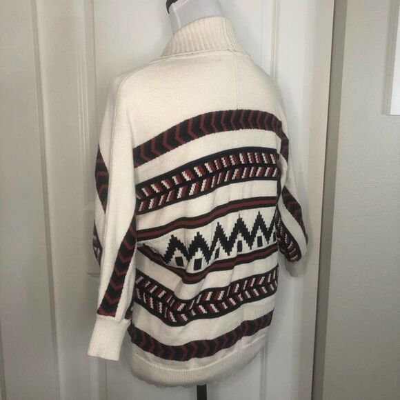 Forever 21 Chunky Grandpa Sweater Cream, Navy, and Red Size Small - Picture 7 of 12